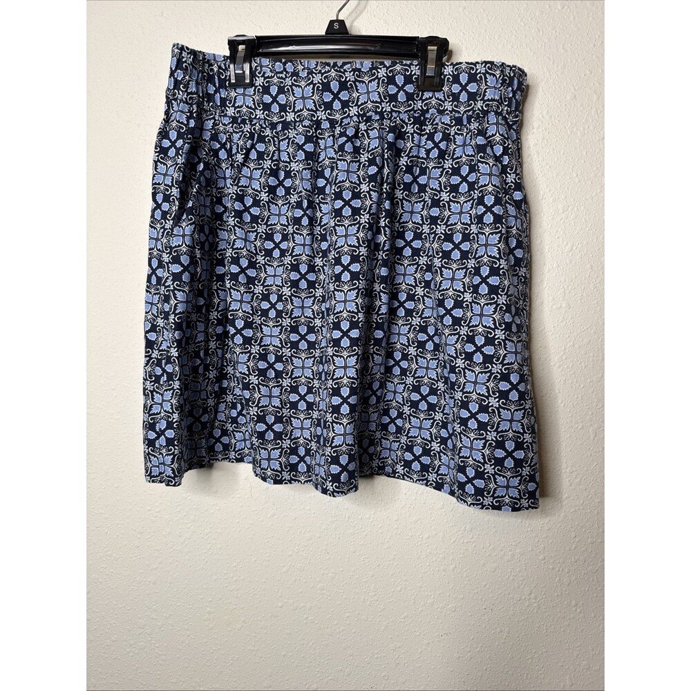 LOFT Outlet Skirt Womens M Multicolor A-Line Linen Blend Pull On Pockets Mini